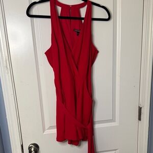 Express Vibrant Red Wrap Dress